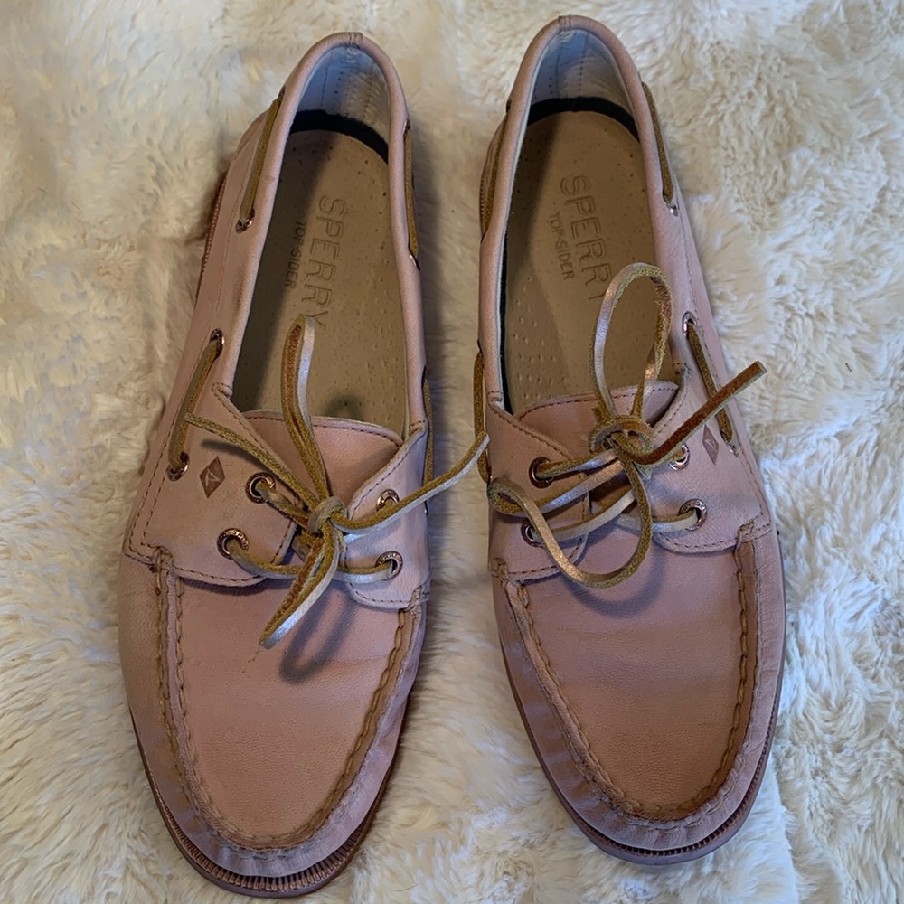 Sperry Top-Sider pink leather/rose gold sole 7.5